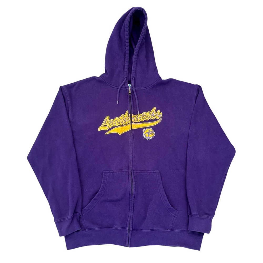NCAA Western Illinois Leathernecks Full Zip Hoodie Purple Mens Size Large